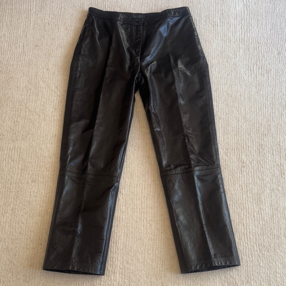 RAGBY NORTH AMERICA Genuine Leather Pants | Size 10 | Sleek Black Style